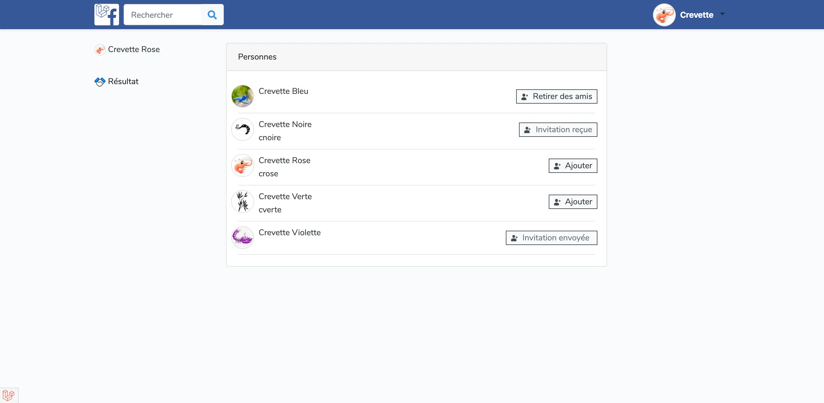 Page Navigation recherche